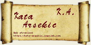 Kata Arsekić vizit kartica